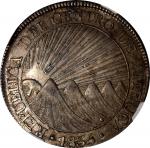 GUATEMALA. Central American Republic. 8 Reales, 1835-NG M. Nueva Guatemala Mint. NGC AU-58.