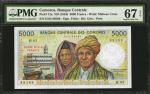 COMOROS. Banque Centrale. 5000 Francs, ND (1984). P-12a. PMG Superb Gem Uncirculated 67 EPQ.