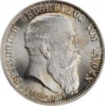 GERMANY. Baden. 2 Mark, 1907. Karlsruhe Mint. Friedrich I. PCGS MS-66 Gold Shield.