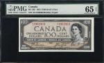 CANADA. Bank of Canada. 100 Dollars, 1954. BC-35b. PMG Gem Uncirculated 65 EPQ.