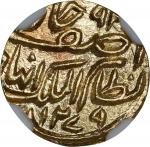 1863年印度1/8 莫胡尔。INDIA. Hyderabad. 1/8 Mohur, AH 1279 Year 2 (1863). Hyderabad Mint. Afzal-ad-Daula. N