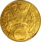 GERMANY. Frankfurt. Gold Medallic 3 Ducats, 1658. Free City. NGC AU Details--Mount Removed.