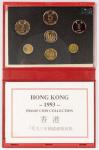 Hong Kong; 1993, Proof coin collection, 10c., 20c., 50c., $1, $2 $5 & $10, in presentation plastic c
