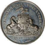 1863 Pennsylvania Volunteers Medal. Unlisted SCD-271a. White Metal. MS-63 (NGC).