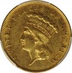 1855 Three-Dollar Gold Piece. AU-53 (PCGS).