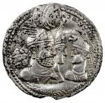 SASANIAN KINGDOM: Varhran II, 276-293, AR drachm (3.58g), G-64, busts of the king, queen, and prince