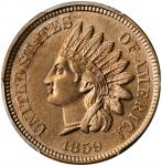 1859 Pattern Indian Cent. Judd-228, Pollock-272. Rarity-1. Copper-Nickel. Plain Edge. MS-65 (PCGS).