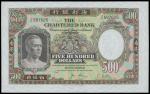 The Chartered Bank, $500, 1977, serial number Z/P 587625, green and multicoloured, bust of man at le