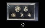 1984年澳门精铸「福禄寿」一毫 - 伍元新硬币一套五枚，原盒、証书。未使用1984 Macau Proof Coin Set of 5pcs, 10 Avos - 5 Patacas, orig c