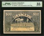 DENMARK. Danmarks Nationalbank. 500 Kroner, 1941. P-34b. PMG Choice Very Fine 35.
