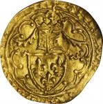 FRANCE. 1/2 Heaume dOr, ND (ca. 1418). La Rochelle Mint. Charles VI (1380-1422). NGC EF-45.