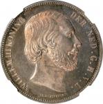 NETHERLANDS. 2-1/2 Gulden, 1871. Utrecht Mint. William III. NGC MS-63.