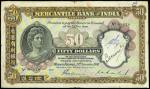 HONG KONG. Mercantile Bank of India. $50, 29.11.1941. P-240c.