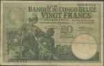 Banque du Congo Belge, 20 francs, 2nd October 1925, Elisabethville, serial number 033.N.544, green w