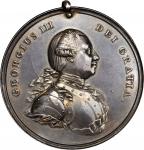 Undated (circa 1776-1814) George III Indian Peace Medal. Struck Solid Silver. Large Size. Adams 7.2.