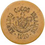KEELING-COCOS ISLANDS: John S. Clunies-Ross, 1910-1944, 2 rupees token, 1913, KM-Tn6, round plastic 