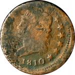 1810 Classic Head Cent--Struck Off Center--Good, Corroded.