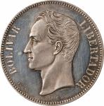 VENEZUELA. Silver Venezolano Essai (Pattern), 1874. Paris Mint. PCGS PROOF-62.