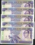 Central Bank of the Gambia, 50 dalasis, ND (1987), prefix X, (Pick 15a, TBB B212a), uncirculated (5 