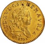1723-K French Colonies Louis d’Or. Bordeaux Mint. Gadoury-338, Breen-326. Type I, Short Palms. Le Ch