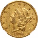 1876-CC $20 Liberty. NGC AU55