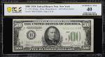 Fr. 2201-B. 1934 Dark Green Seal $500 Federal Reserve Note. New York. PCGS Banknote Extremely Fine 4