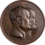 ARCHITECTURAL MEDALS. Belgium - Germany. Opening of the Cologne-Mainz Railway Bronze Medal, 1859. Un