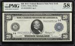Fr. 971a. 1914 $20  Federal Reserve Note. New York. PMG Choice About Uncirculated 58 EPQ.