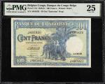 BELGIAN CONGO. Banque du Congo Belge. 100 Francs, 1949. P-17d. PMG Very Fine 25.
