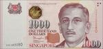 2010-2018年新加坡货币发行局壹仟圆。SINGAPORE. Monetary Authority of Singapore. 1000 Dollars, ND (2010-2018). P-51