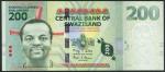 Central Bank of Swaziland, 10 emalangeni, ND (ca 1995), serial number AA 000056, blue, King Mswati I