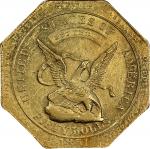 1851 Augustus Humbert $50. Reeded Edge. K-6. Rarity-4. 887 THOUS., Target Reverse. MS-62 (PCGS). CMQ