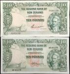 NEW ZEALAND. Lot of (2). The Reserve Bank of New Zealand. 10 Pounds, ND (1940-1967). P-161b & 161c. 