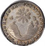 ECUADOR. 4 Reales, 1843-MV. Quito Mint. PCGS VF-30 Gold Shield.