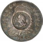 1824 Washington and Lafayette Counterstamps on an 1824 Capped Bust Half Dollar. By Joseph Lewis. Mus
