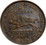 1834 Running Boar. HT-9, Low-8, DeWitt-CE 1834-9, W-10-210a. Rarity-1. Copper. Plain Edge. Mint Stat