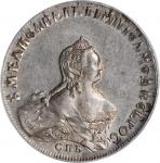 RUSSIA. Ruble, 1754-CNB IM. Elizabeth (1741-61). PCGS MS-62 Secure Holder.
