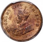 1912年英属印度1/12安娜铜币，PCGS MS64RB，编号42376751