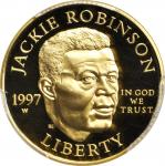 1997-W Jackie Robinson Gold $5. Proof-70 Deep Cameo (PCGS).