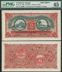 Government of Trinidad and Tobago, proof/specimen $2, 1 April 1905, serial number A/1 000000, dark g