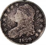 1829 Contemporary Counterfeit Capped Bust Half Dollar. Cast. Lettered Edge. Fine, Bent.