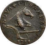 1788 New Jersey Copper. Maris 77-dd (i.e. old 78-dd),  W-5535. Rarity-2 for die state. Horses Head R