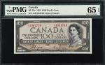 CANADA. Bank of Canada. 100 Dollars, 1954. BC-35a. PMG Gem Uncirculated 65 EPQ.