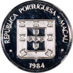 1984年澳门精铸银币一套5枚，包括：1毫、2毫、5毫、1元和5元，1毫NGC PF70 Ultra Cameo，1元PF68 Ultra Cameo，其他均评PF69 Ultra Cameo，#63