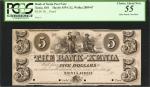 Xenia, Ohio. Bank of Xenia. Post Note. ND (18xx). $5. PCGS Choice About New 55. HPC. Proof.