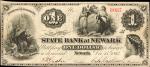 Newark, New Jersey. State Bank of Newark. Dec. 15, 1864. $1. Very Fine.