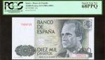 SPAIN. El Banco de Espana. 10,000 Pesetas, 1985. P-161. PCGS Superb Gem New 68 PPQ. 
