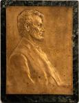 1907 Lincoln Birth Centennial Plaque. Cast Bronze. 182 mm x 242 mm. By Victor David Brenner. Cunning