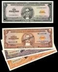 Banco Central de la Republica Dominicana, a group of specimens from the 1966-73 issues, 1 peso oro, 