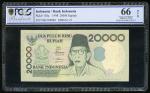 Indonesia, 20,000 Rupiah, 1998, lucky serial number VRC000001, (Pick 138a), PCGS Banknote 66OPQ.